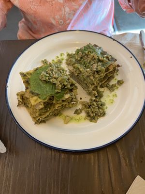 Green lasagna— YUMMY  at Acorn Community Cafe in Eugene