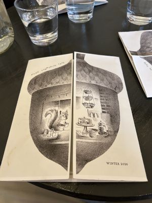 Menu winter  at Acorn Community Cafe in Eugene