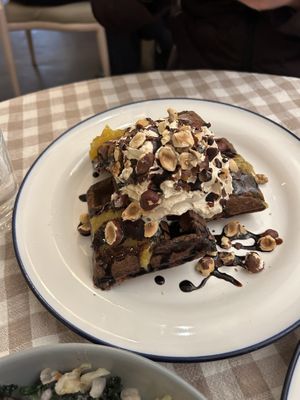 Chocolate waffles  at Acorn Community Cafe in Eugene