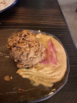 Croquetas (oops almost forgot picture so one is gone) at Fat Veggies in Barcelona