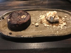 Chocolate and halva at Fat Veggies in Barcelona