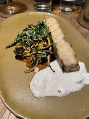 Polenta not vegan  at Fat Veggies in Barcelona