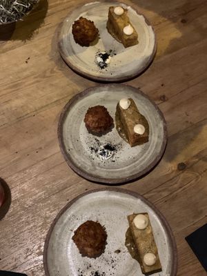 croquettes & topinambur tortilla #Veganuary at Fat Veggies in Barcelona