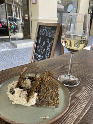 White beans hummus  at Fat Veggies in Barcelona