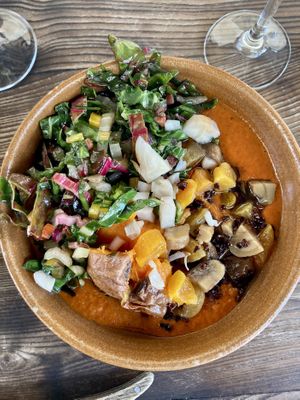 Sweet potatoe curry - made vegan.   at Fat Veggies in Barcelona