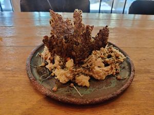 Hummus and flax at Fat Veggies in Barcelona
