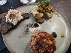 Entrantes menú degustación at Fat Veggies in Barcelona