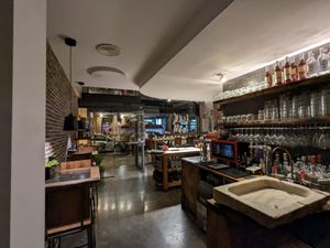 Downstairs dining area at Fat Veggies in Barcelona
