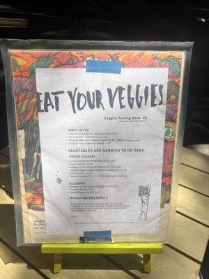 Menu  at Fat Veggies in Barcelona