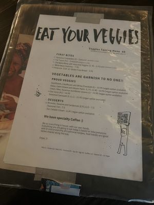 Menu  at Fat Veggies in Barcelona