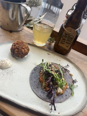 Taco und Krokette   at Fat Veggies in Barcelona