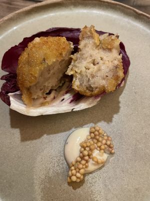 Seasonal croquettes vegan   at Fat Veggies in Barcelona