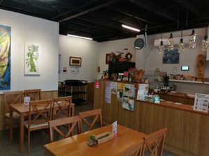 Interior of the restaurant at ChūnTiān Qīng Shí 春天輕食 in Hualien
