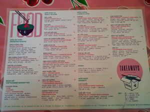 Food menu. VG for vegan. at Rice Rice Baby in Mount Maunganui