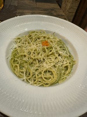 pesto de erva doce e parmesão   at Osteria n.3 in Praia