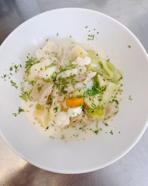 Vegan waterzooi at Taverne La Gileppe in Jalhay