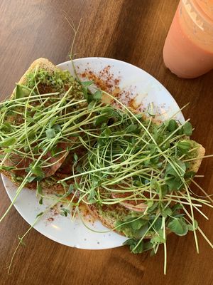 ‘Rad Avo’ avocado toast with local microgreens  at Power Plant Juice Bar in Centerville