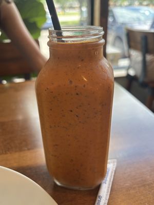 Roger smoothie - very good, tastes more berry-adjacent than color would have you think  at Power Plant Juice Bar in Centerville