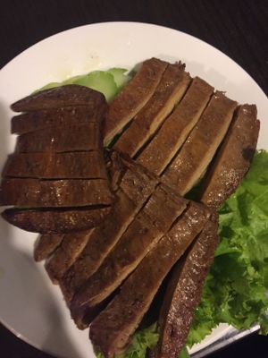Vegan “pork” ribs at Evergreen Vegetarian - Phsar Chas in Phnom Penh