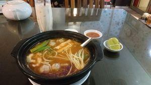 Spicy special soup at Evergreen Vegetarian - Phsar Chas in Phnom Penh
