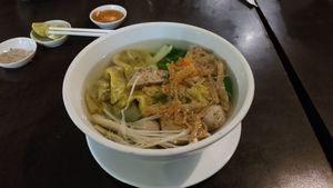 Dumpling soup at Evergreen Vegetarian - Phsar Chas in Phnom Penh
