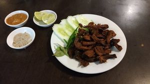 Fried mushrooms at Evergreen Vegetarian - Phsar Chas in Phnom Penh