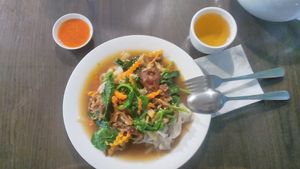 Noodle with seitan at Evergreen Vegetarian - Phsar Chas in Phnom Penh
