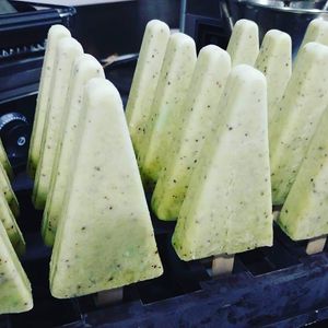 Kiwi banana sorbetto.
cant beat this at Intz48 Coffee Roasters Azores in Sao Miguel