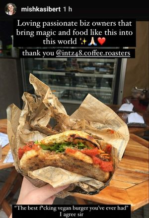 Vegan burger. No one beats it at Intz48 Coffee Roasters Azores in Sao Miguel