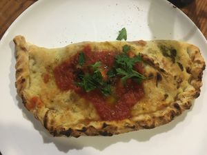 Vegan calzone at Intz48 Coffee Roasters Azores in Sao Miguel