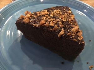 Vegan chocolate cake at Intz48 Coffee Roasters Azores in Sao Miguel
