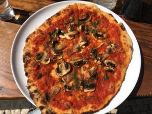Funghi marinara at Intz48 Coffee Roasters Azores in Sao Miguel