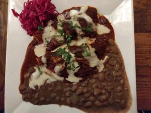 Enchiladas rojas at Vida Cantina SF in San Francisco