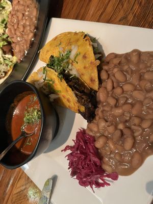 Burria taco: crispy and filled w melted cheese and deliciously juice house made meat  at Vida Cantina SF in San Francisco