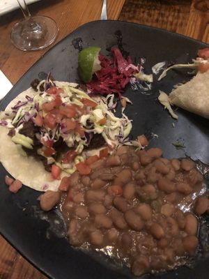 I always forget to take a pic before eating!! Baja oyster mushroom tacos  at Vida Cantina SF in San Francisco