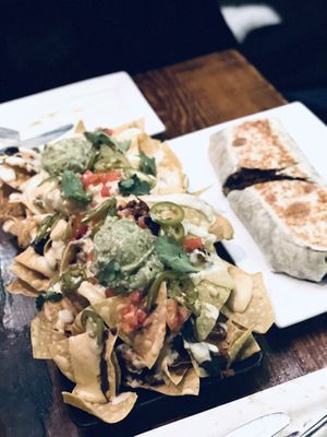 Nachos and burrito  at Vida Cantina SF in San Francisco