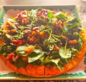 #40 - Coca with spinach, cheese and chutney at Anfora Vegano - temporarily closed in Gandia