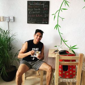 Enjoying  at Neveria Artesanal Bamboos in Puerto Vallarta