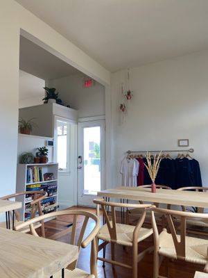 Sitting area at Mondays Plant Café in Calgary