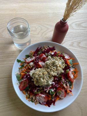 Farro Za'atar Bowl at Mondays Plant Café in Calgary