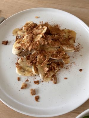 Almond butter toast   at Mondays Plant Café in Calgary