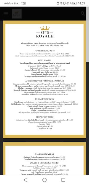 Screenshot menu 1 at Keto Royale Kafe in Marbella