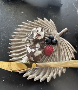 Coconut ‘bounty bar'  at Keto Royale Kafe in Marbella