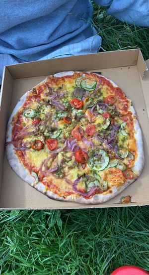 Vegan summer veggie pizza!🍕  at Stoned Pizza in Woolacombe