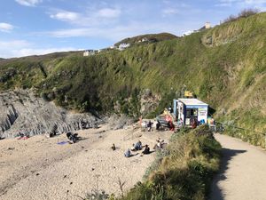 The setting at Barricane Beach Cafe in Woolacombe