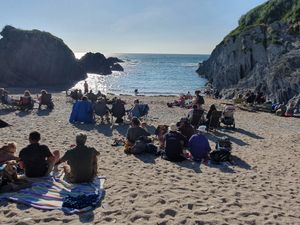View/beach seating at Barricane Beach Cafe in Woolacombe