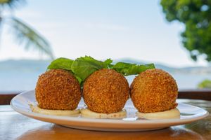 Mushroom & Goats Cheese Arancini Balls at Northerlies Beach Bar & Grill  in Woodwark