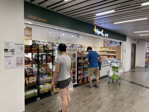 Store front  at Flygod Vegetarian and Organic Mart in East Singapore