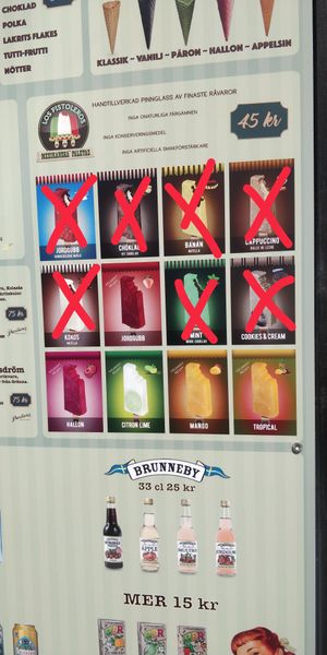 The ice pop at Handelsboden in Oerebro