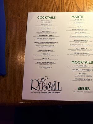 Plenty of drink options    at The Russell in Hartford